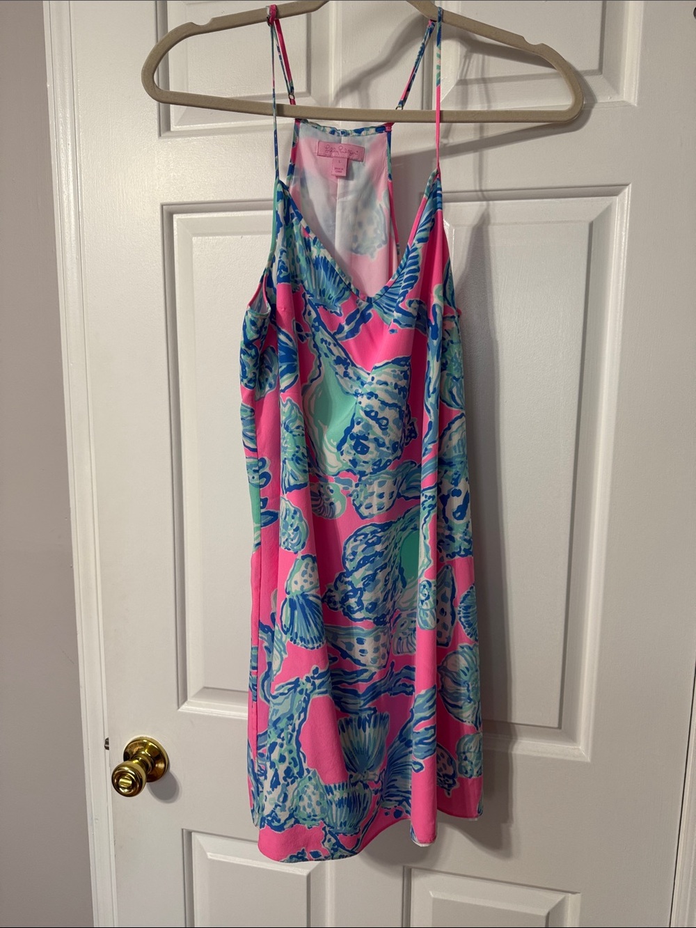 Lilly Pulitzer Pink Blue Tropical Slip Dress